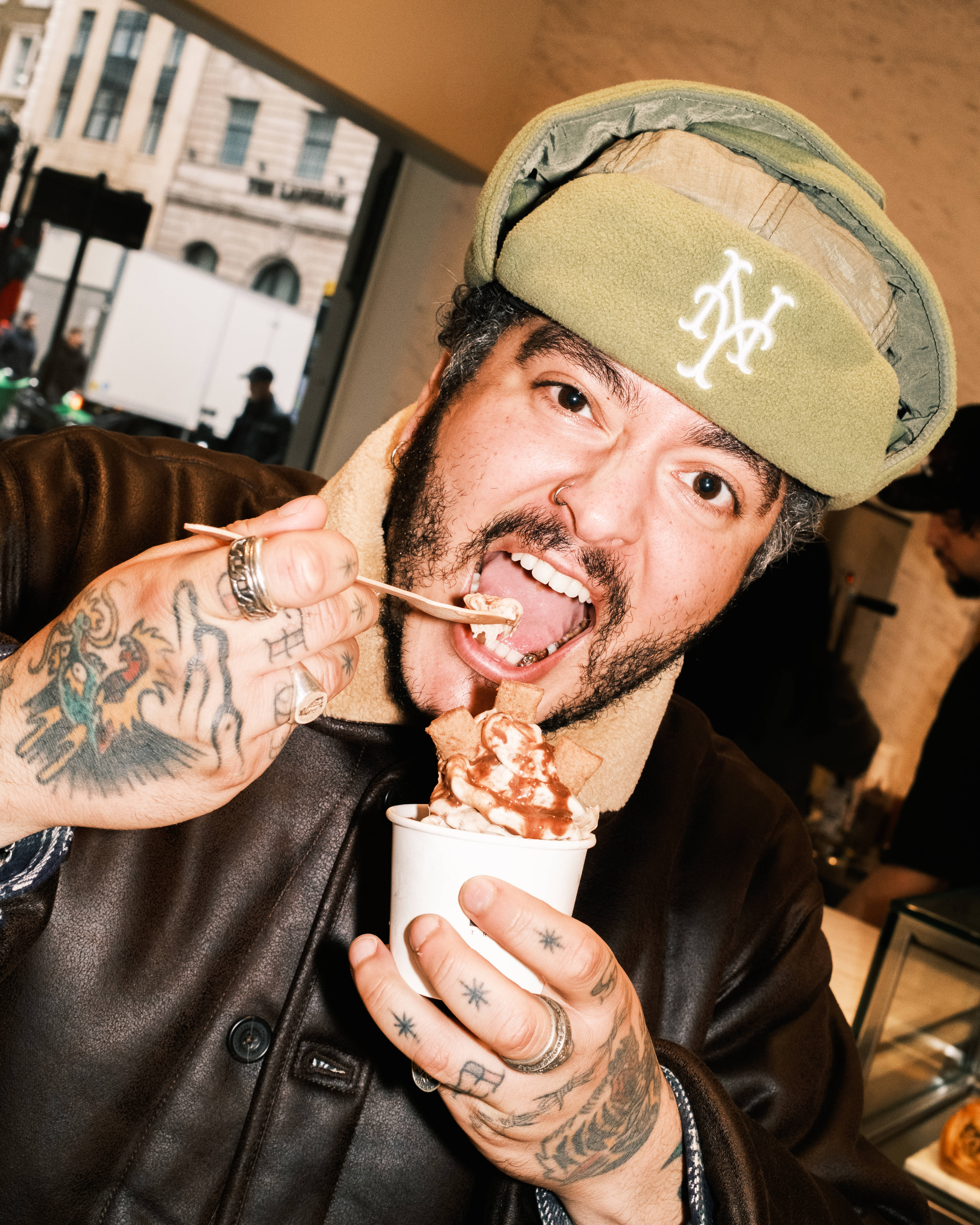 The Sole Supplier content team enjoying a first bite of Kith Treats at the new London Store opening