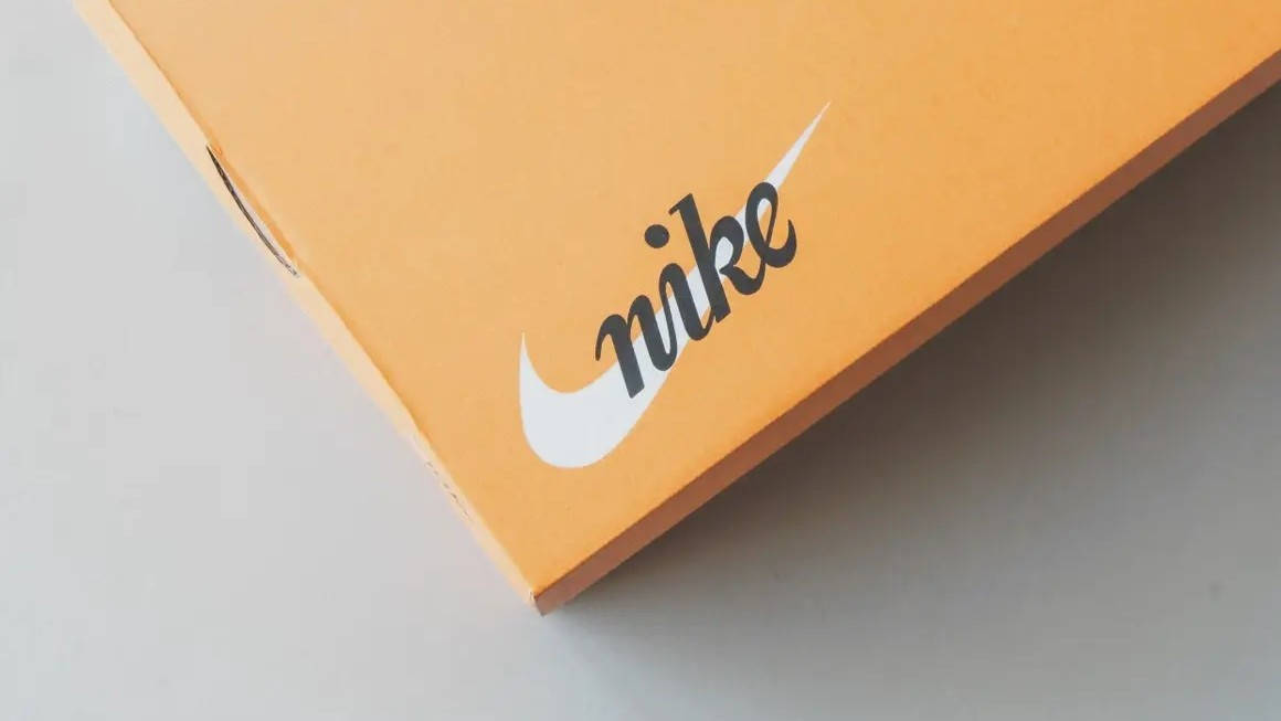nike orange vintage box script logo 70s header