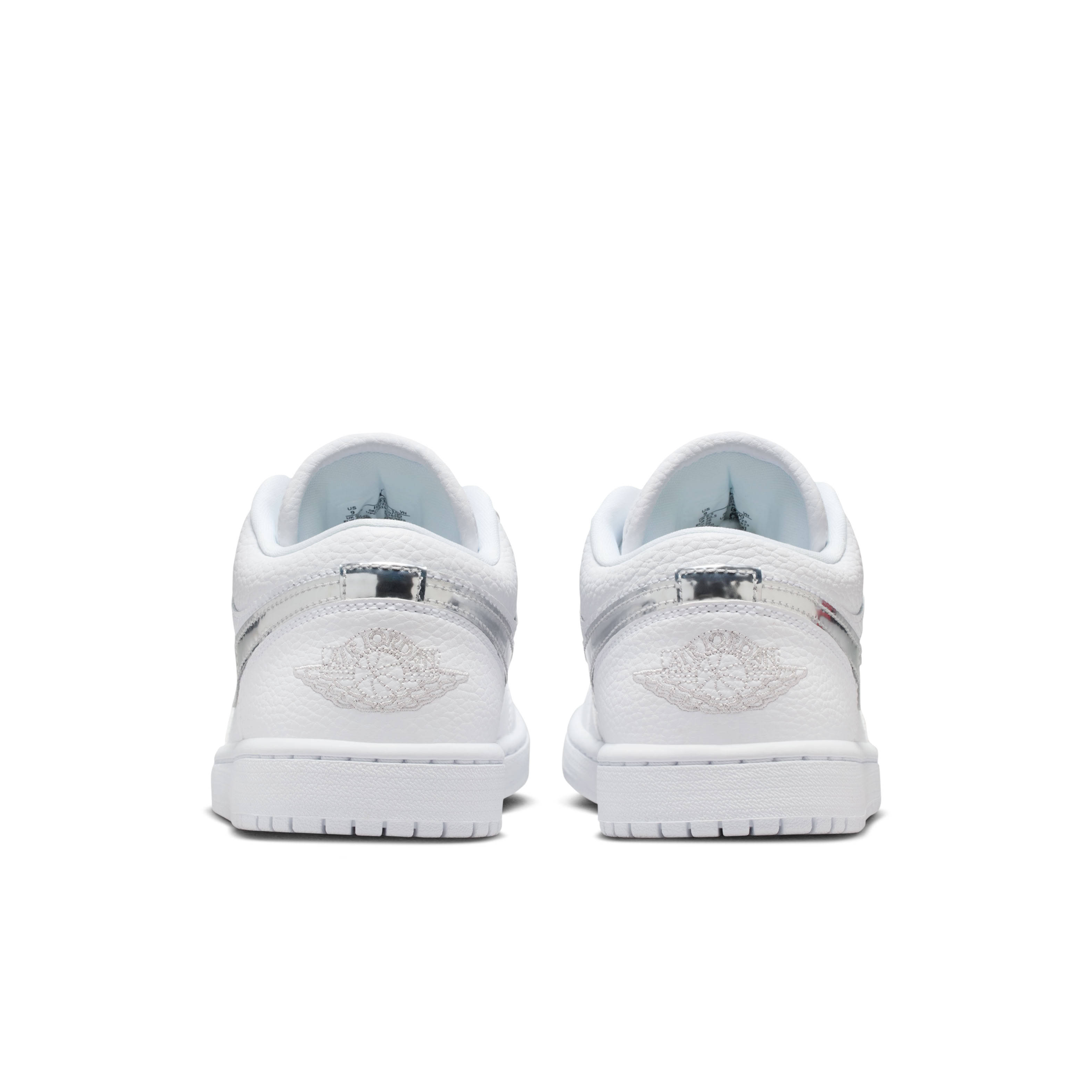 Air Jordan 1 Low SE White Metallic Silver Heel
