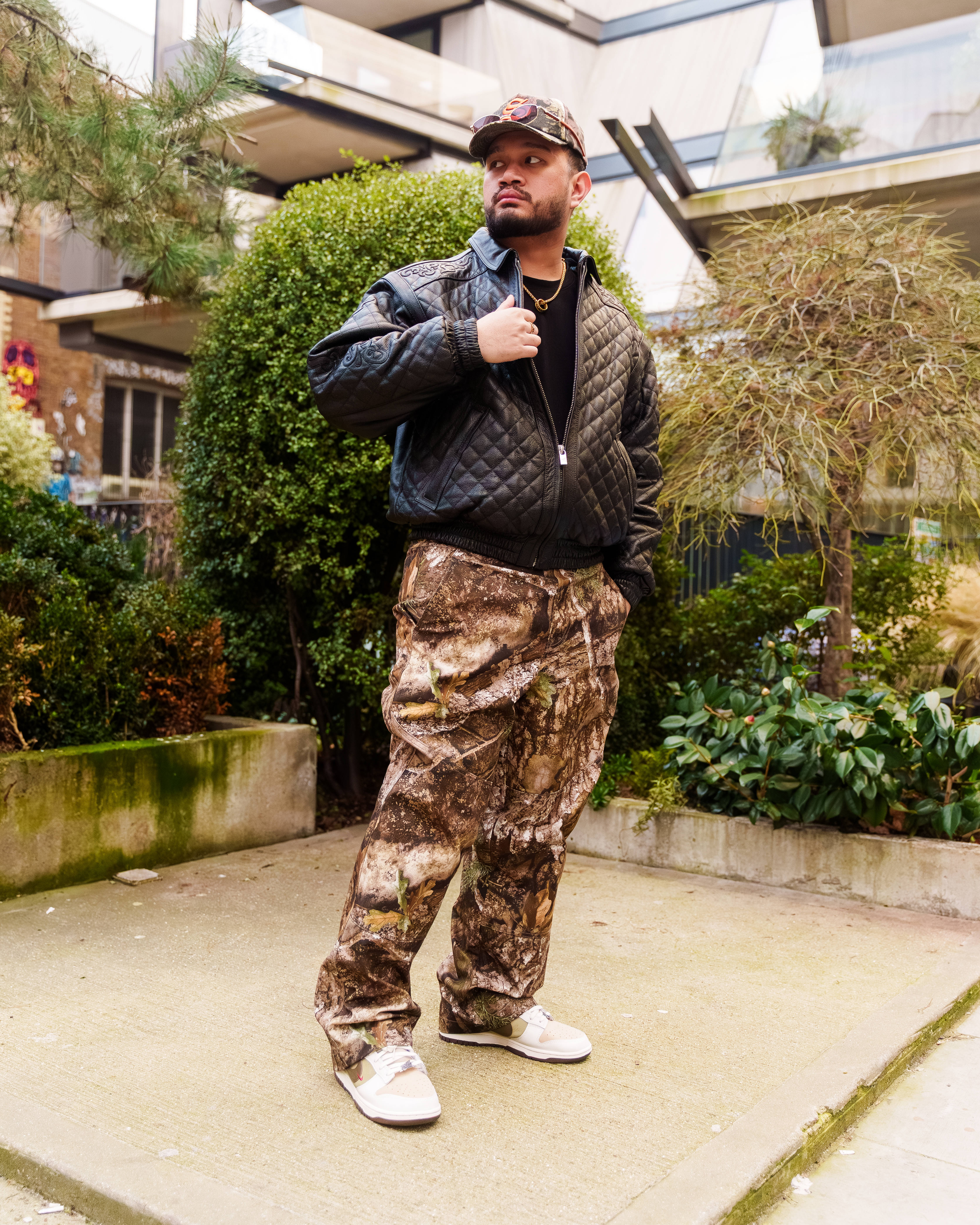 crazy camo dunk outfit