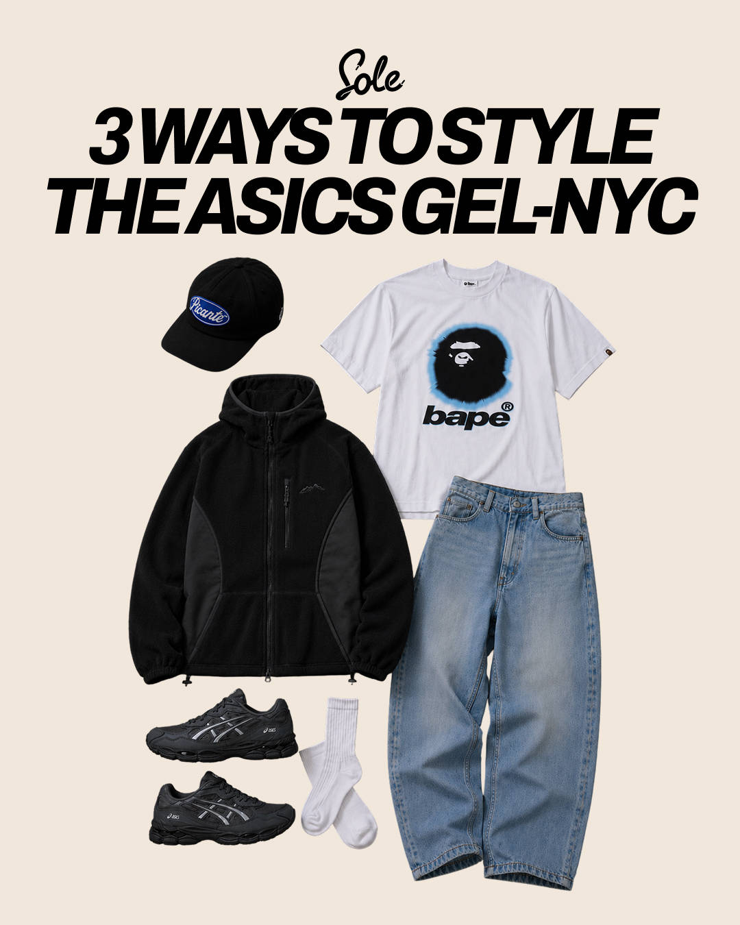 how to style asics gel nyc editorial asset streetwear