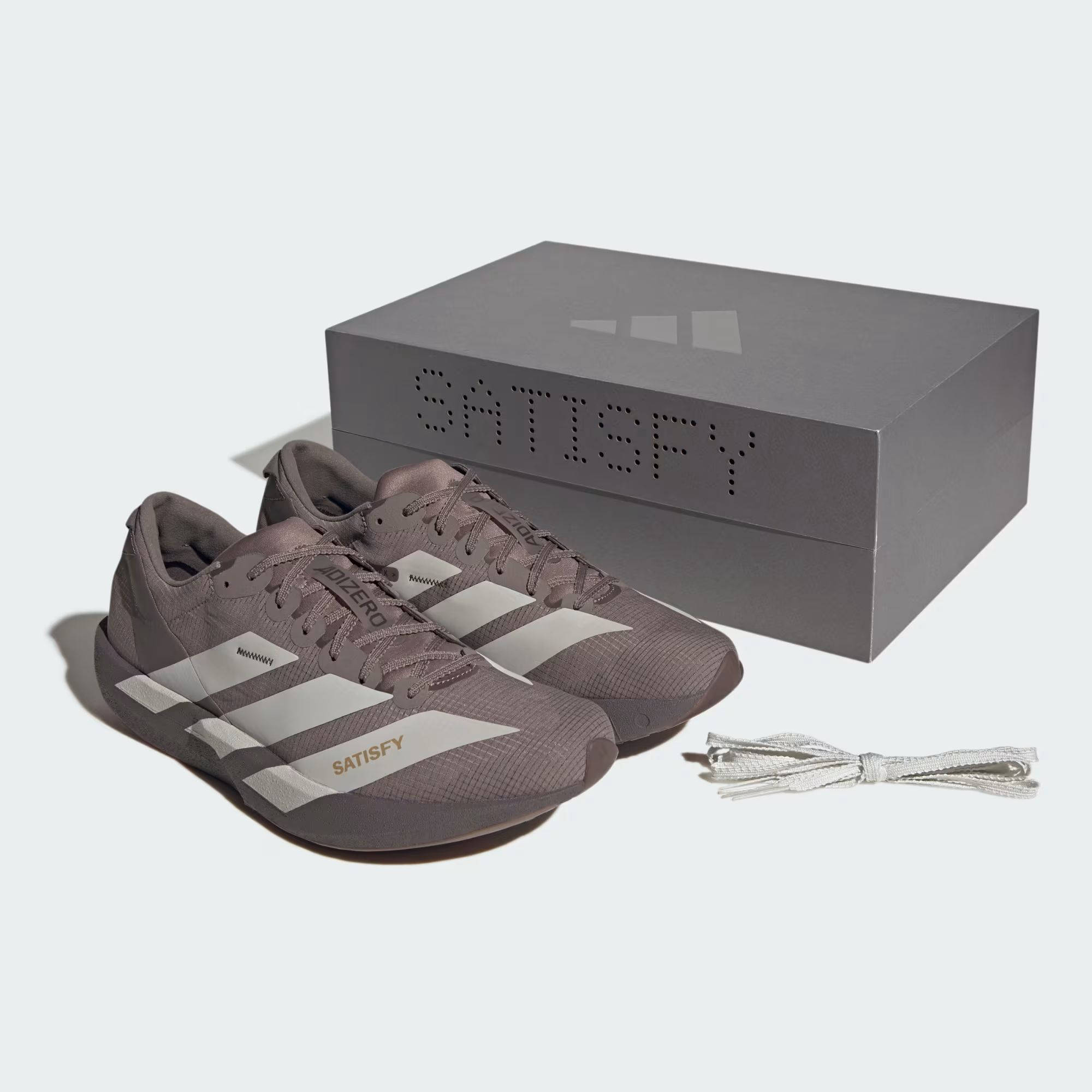 Satisfy x adidas Adizero Adios Charcoal KH6682 side