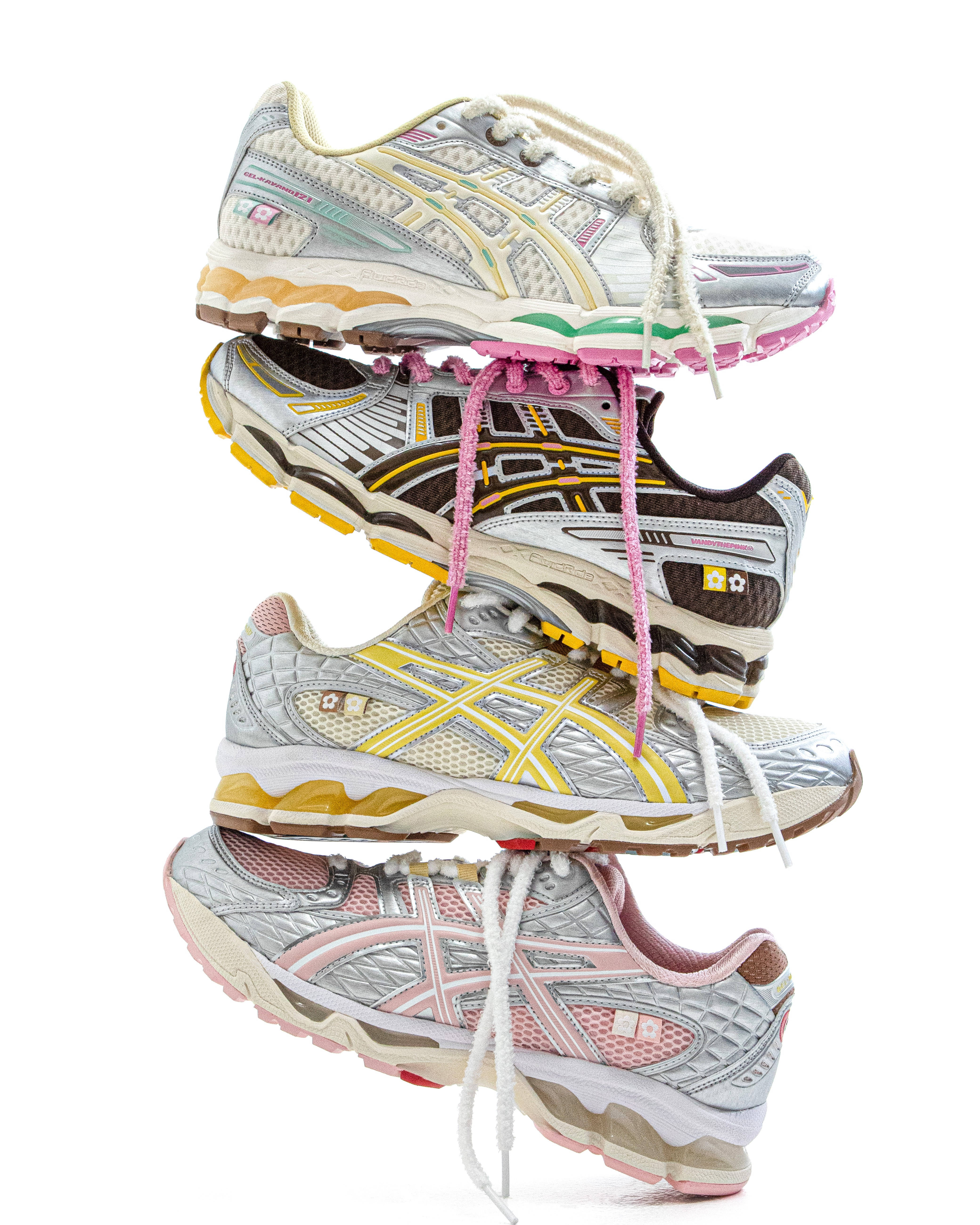 vandythepink asics brown and cream