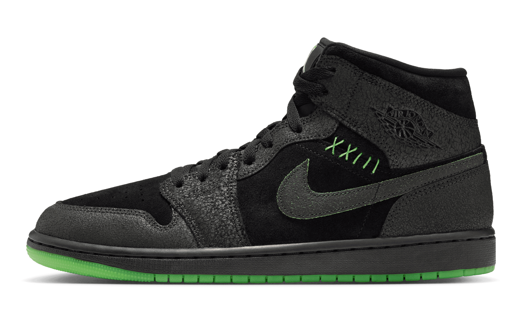 Air Jordan 1 Mid SE Halloween Black Scream Green IQ5492-001