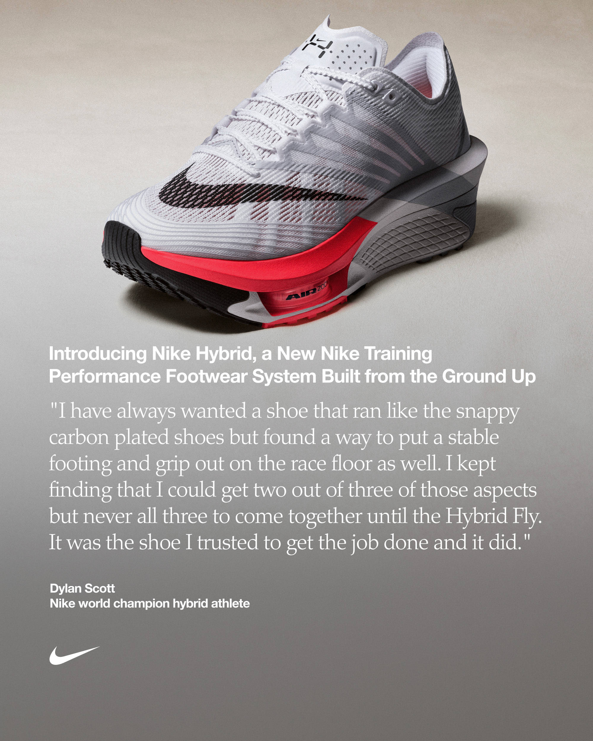 Nike Hybrid Fly with quote