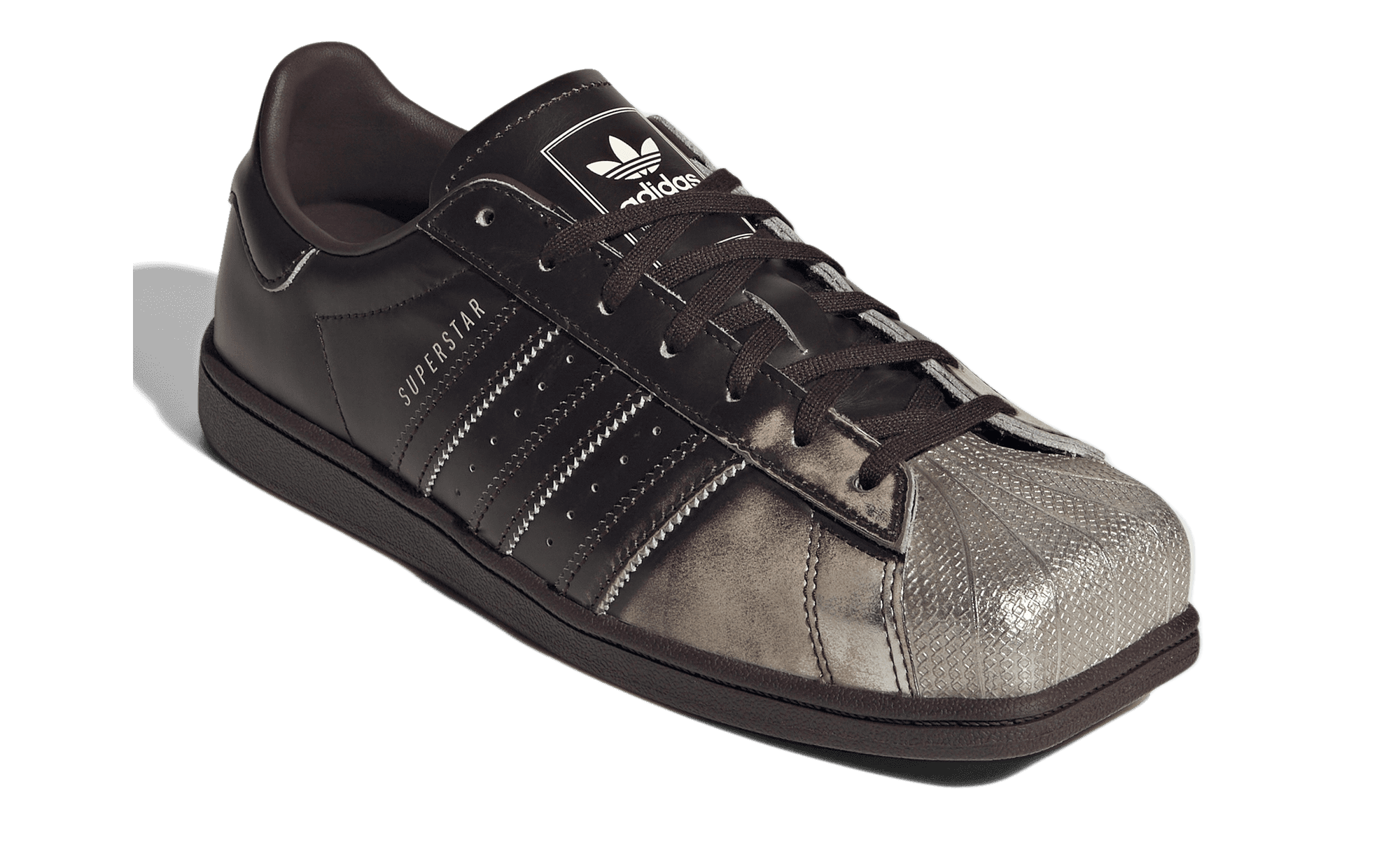 adidas Superstar SQ Toe Aurora Coffee Silver KI7296 front