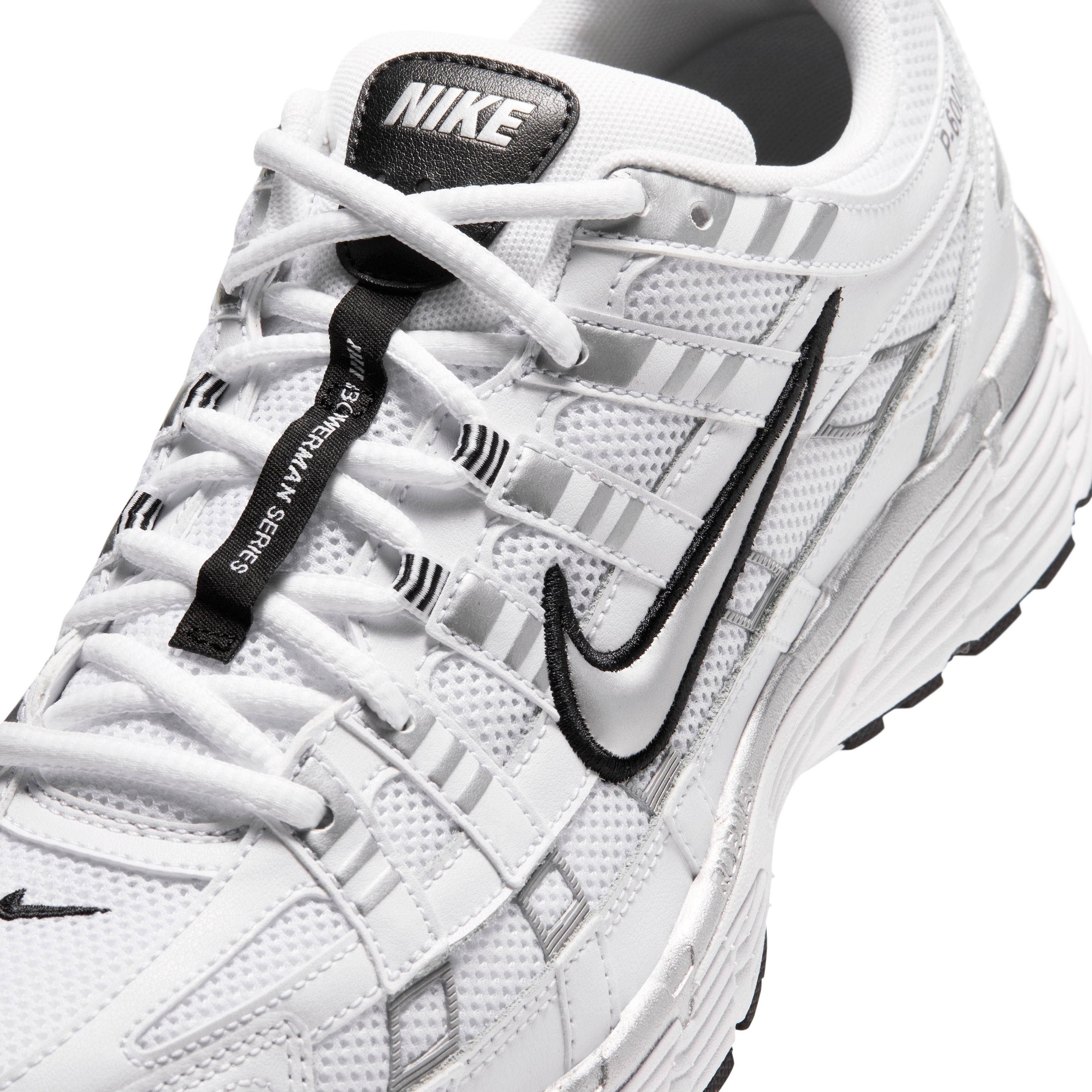 Nike P 6000 White Metallic Silver IX6221 101 tongue