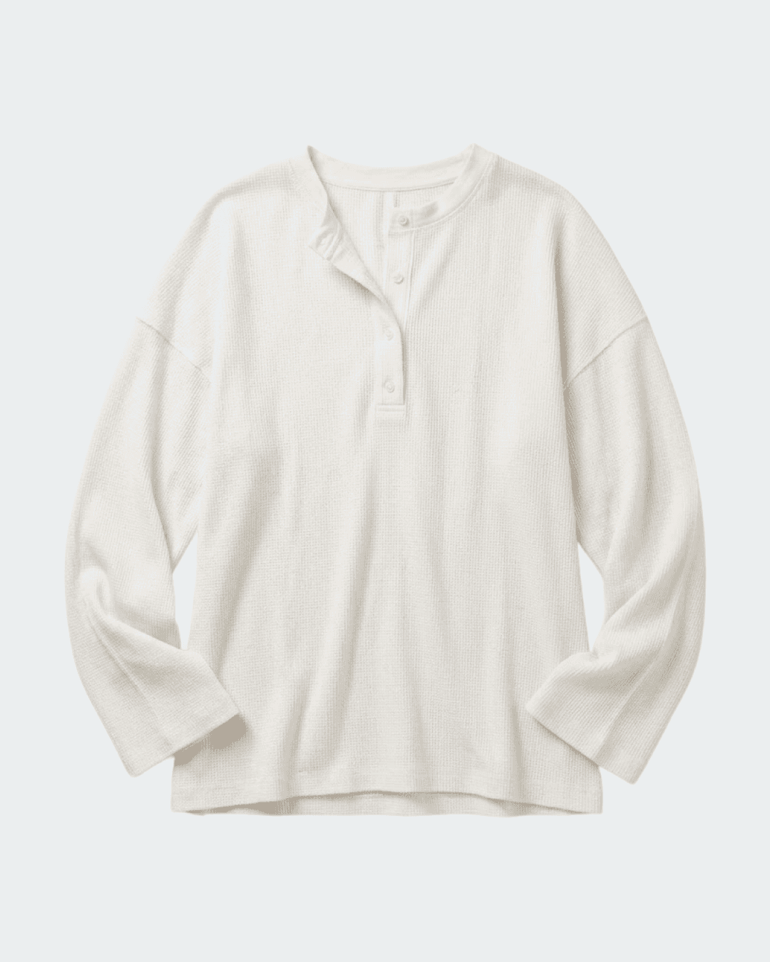 Topshop waffle henley long sleeve top