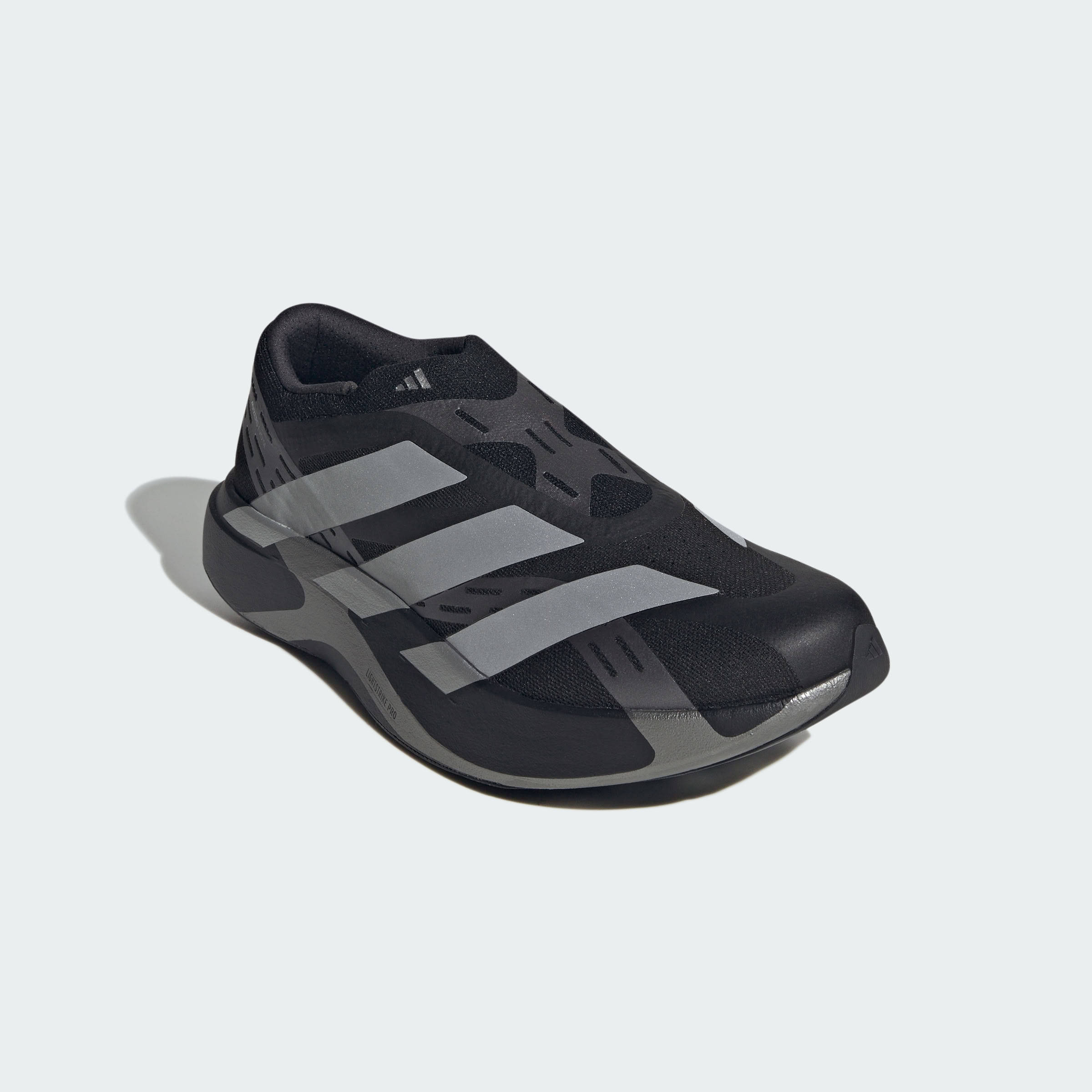 adidas Adizero Evo SL Laceless Black Silver Metallic Front