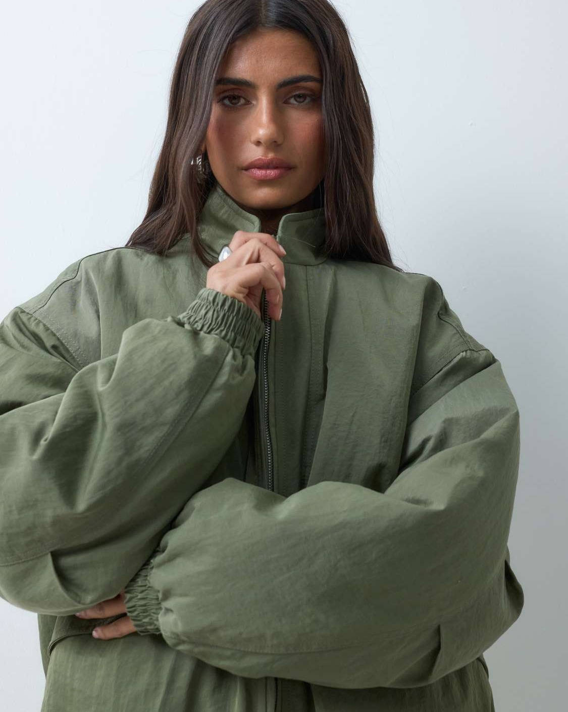 ASOS DESIGN oversized bubble hem bomber