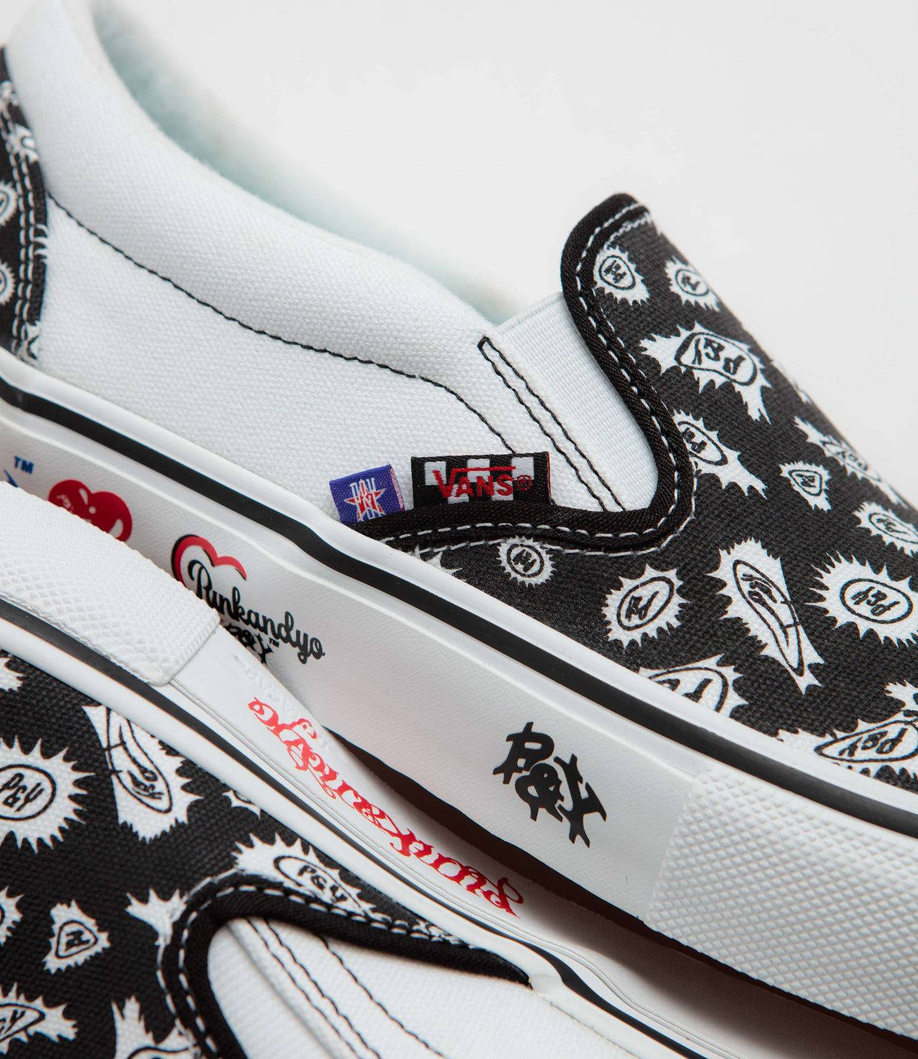 PUNKANDYO x Vans Skate Slip On Black White VN000EKPY28 side