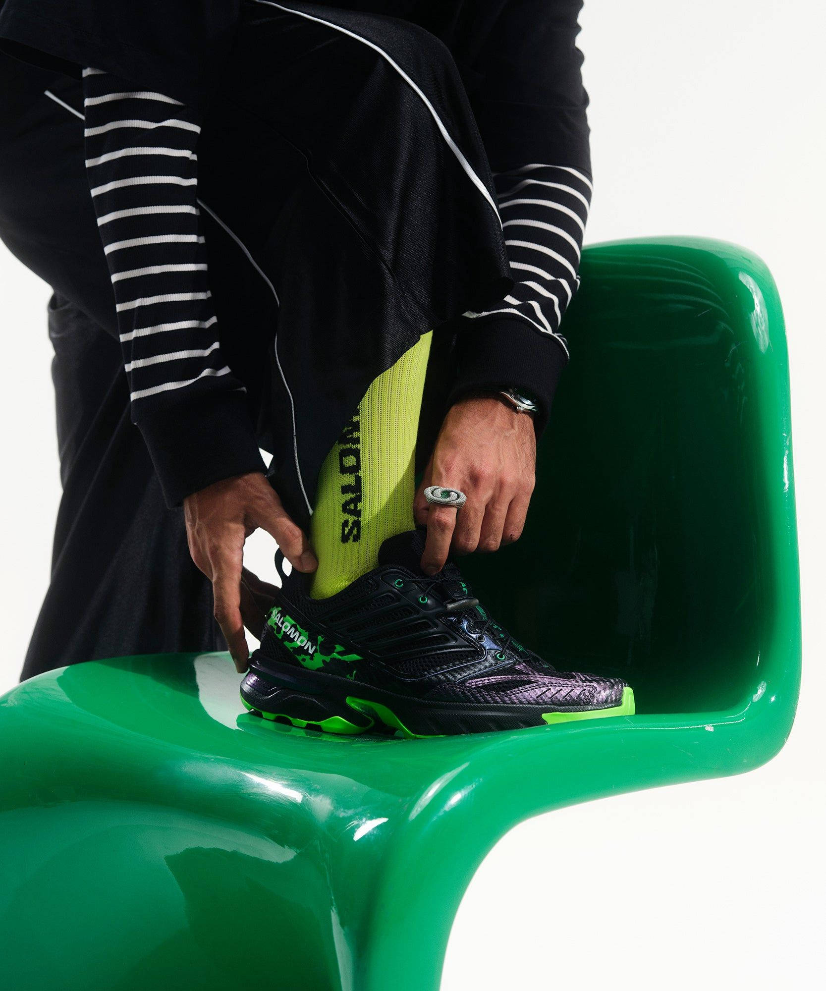 The Feid x Salomon ACS NEXXT The Green Star L45506800 on foot