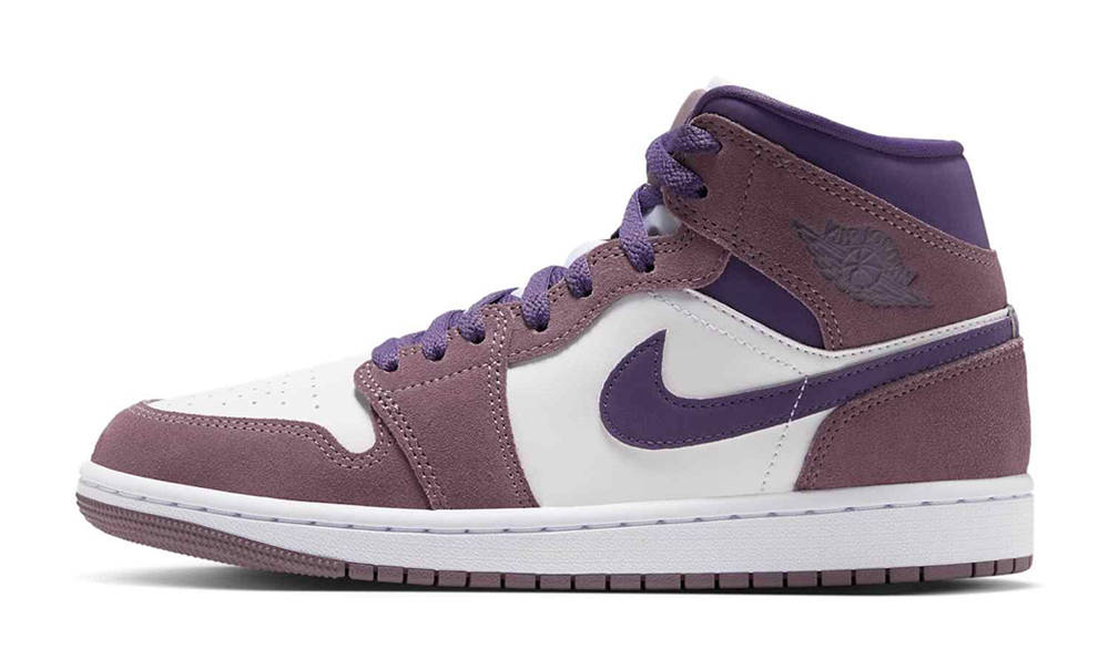 Air Jordan 1 Mid Purple Smoke White BQ6472-503