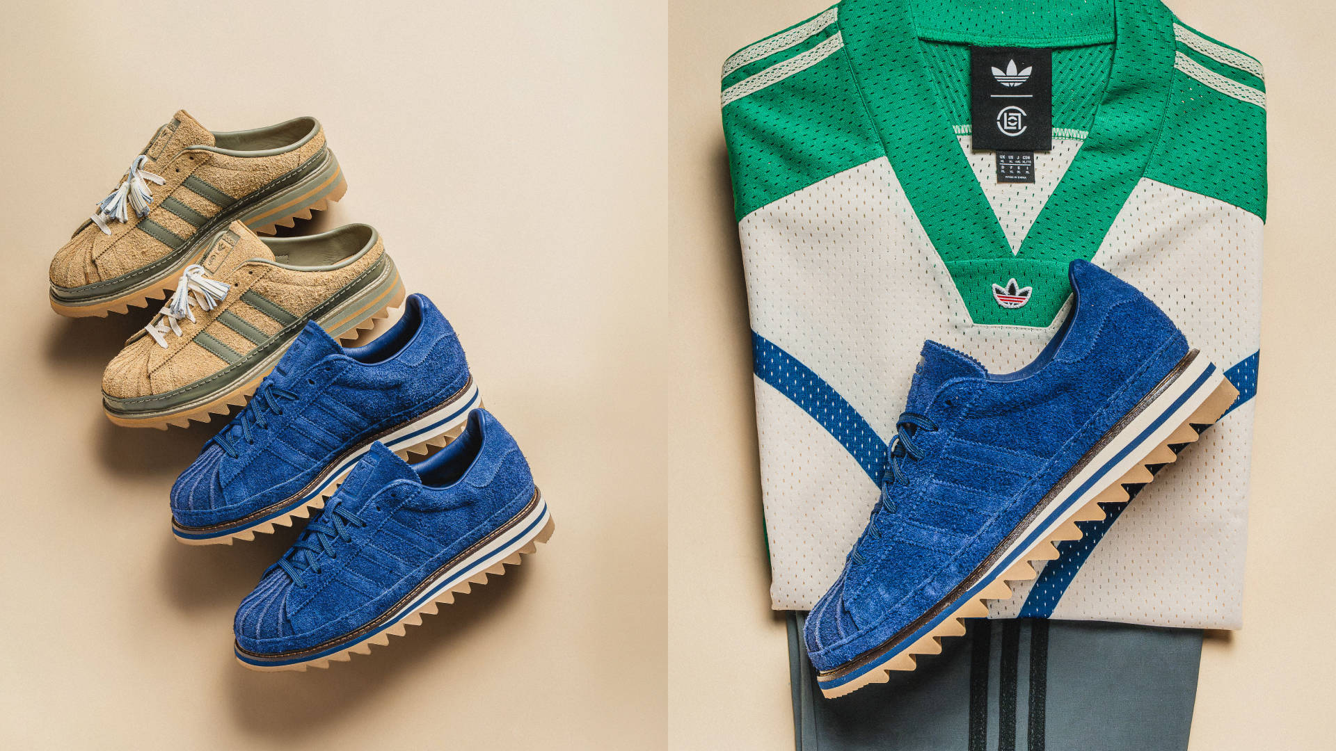 The adidas Originals x CLOT Superstar Returns In Suede And Mules