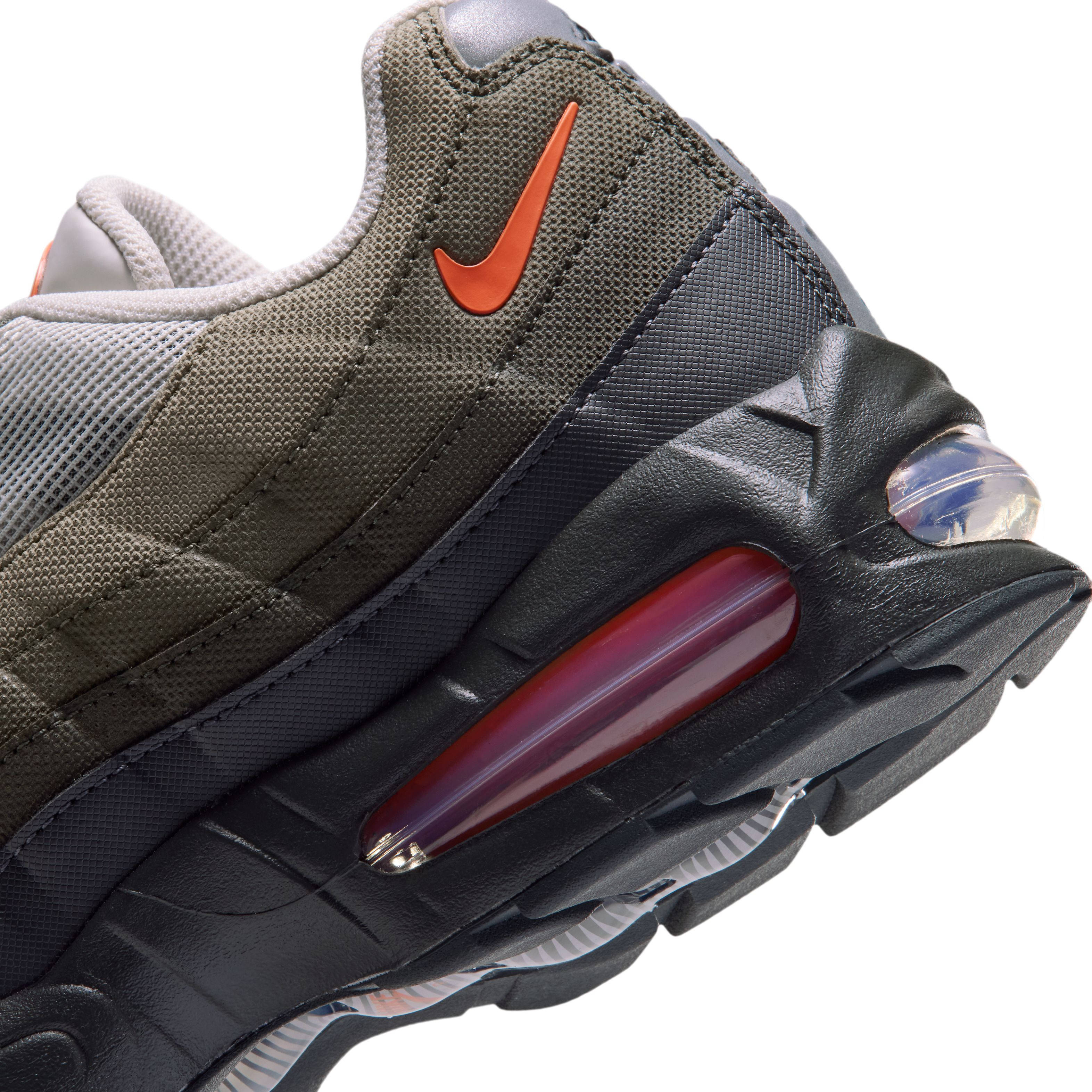 Nike Air Max 95 Big Bubble Dark Loden Safety Orange heel