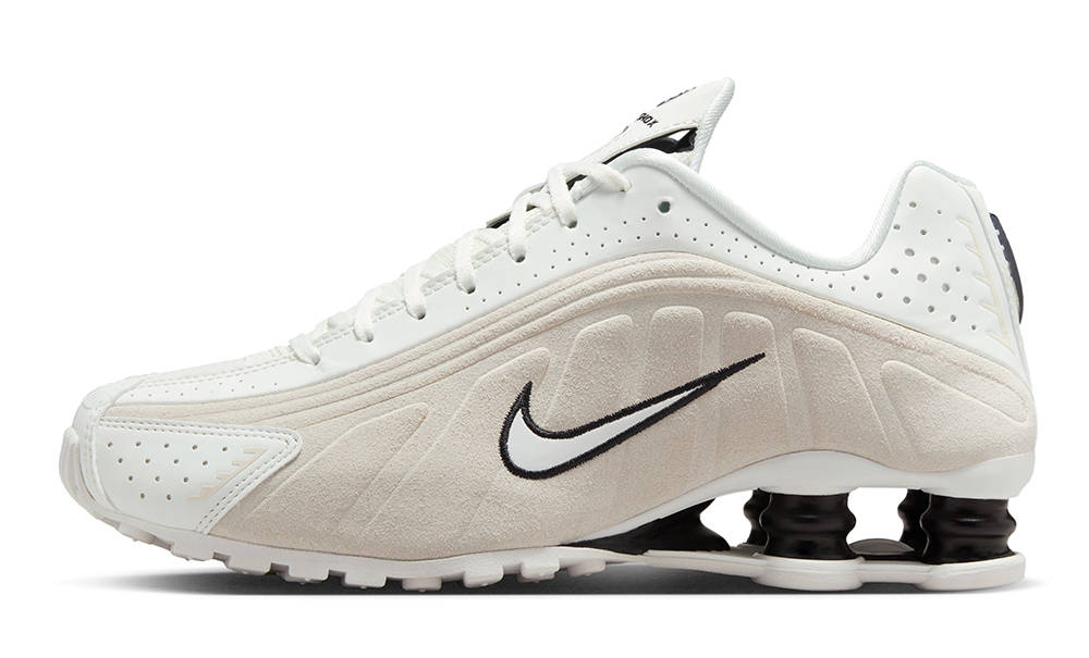 Nike Shox R4 Summit White Black Suede HQ7739-100