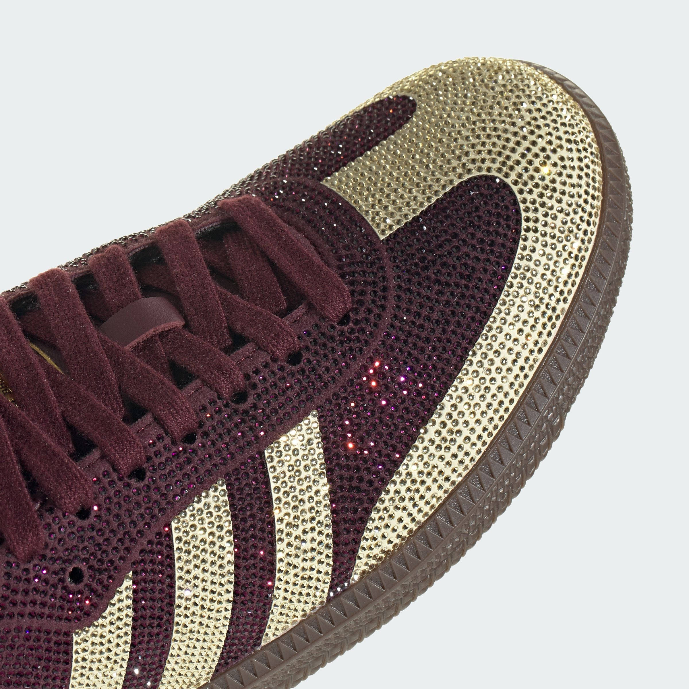 adidas Samba OG Rhinestone Maroon Vanilla KJ7488 toe