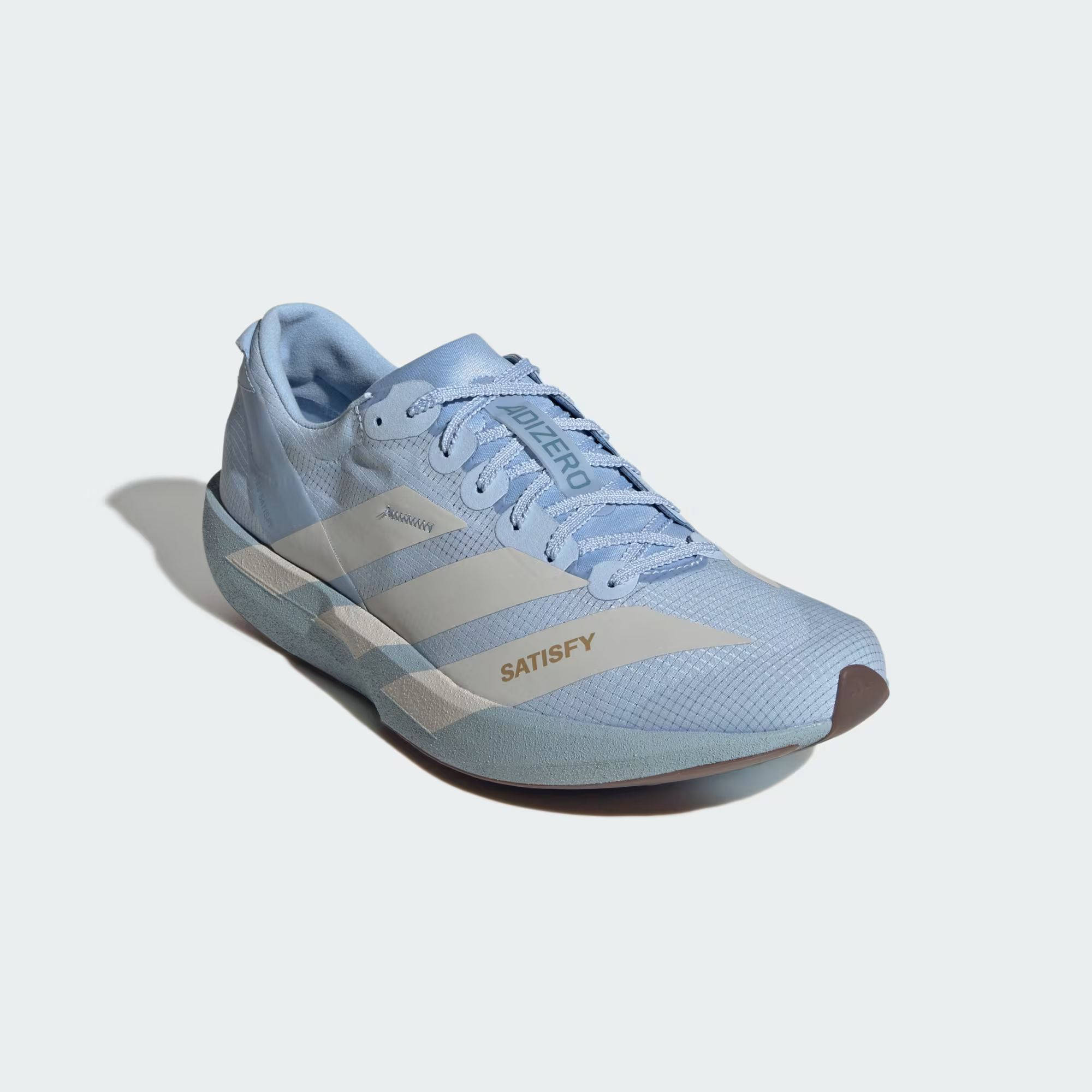 Satisfy x adidas Adizero Adios Wonder Blue KH6679 front