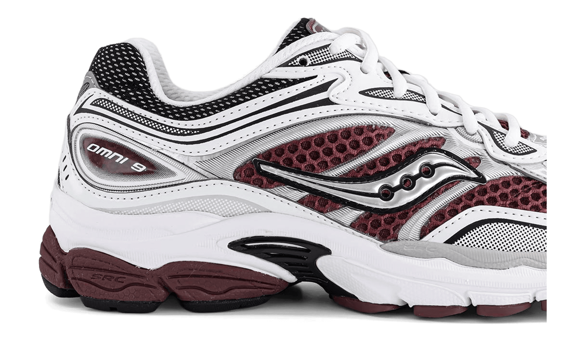 Saucony ProGrid Omni 9 Maroon White side