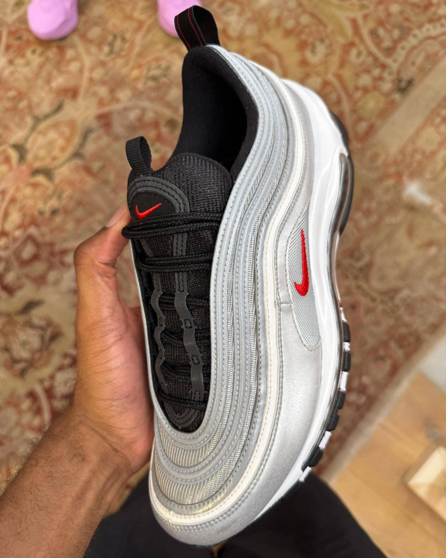 Nike Air Max 97 Silver Bullet black tongue in hand 2027